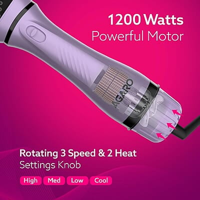 AGARO HV2179 Lite 2 in 1 Hair Volumizer Brush + Hair Dryer for Women, 1200W Motor 360 Degree Air Flow