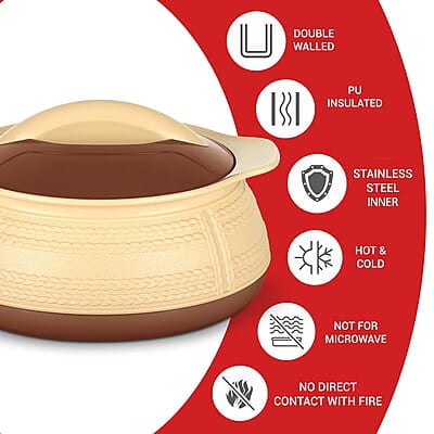 MILTON Adore 1000 Insulated Inner Stainless Steel Casserole, 740 ml, Beige MILTON Adore 1000 Insulated Inner Stainless Steel Casserole, 740 ml, Beige