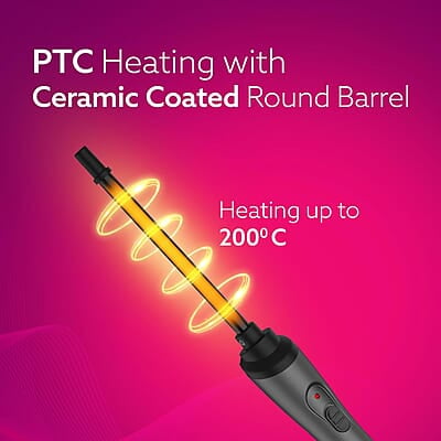 AGARO HC8001 Hair Curler With 10MM Barrel, Rod, Tong, Chopstick Hair Curler, Ceramic Coated Plates