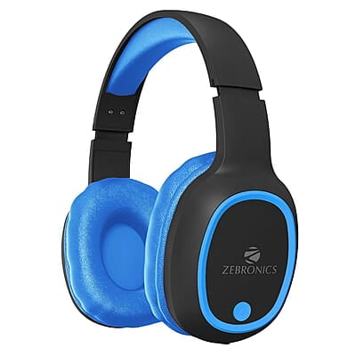 ZEBRONICS Thunder Bluetooth 5.3 Wireless Over ear Headphones with 60H Backup, Gaming Mode, Dual Pairing, ENC, AUX, Micro SD, Voice Assistant, Comfortable Earcups, Call Function
