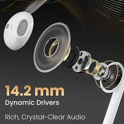Portronics Conch Theta A in Ear 3.5mm Wired Earphones with In Line HD Mic, Powerful Audio, 14.2mm Dynamic Driver, Unique Earbuds Design, TPE Anti Tangle Wire,In line Controls,Wide Compatibility(White) Portronics Conch Theta A in Ear 3.5mm Wired Earphones with In Line HD Mic, Powerful Audio, 14.2mm Dynamic Driver, Unique Earbuds Design, TPE Anti Tangle Wire,In line Controls,Wide Compatibility(White)