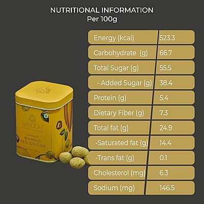 SMOOR Premium Chocolate Coated Mango Dragees  55% Cocoa Creamy Dark Couverture Chocolate Covered Mango 100g