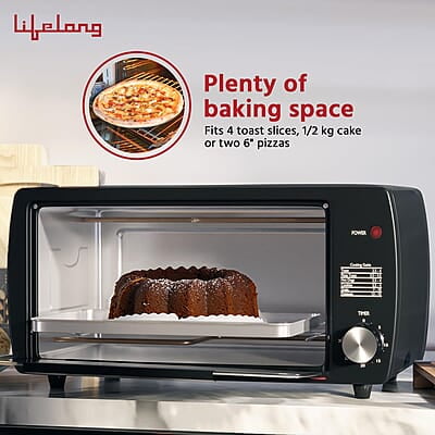 Lifelong OTG 9 Litre - Electric Oven Toaster Griller for Kitchen, Contant Temp - 1100W