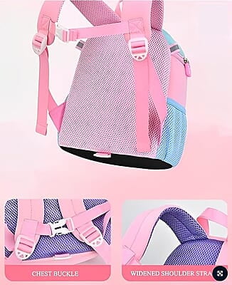 3D Unicorn Design Large Capacity School Bags with Slip Over Buckle for Kindergarten Kids Primary School Nursery Backpack Size(13.0x10.23x7 Inch)
