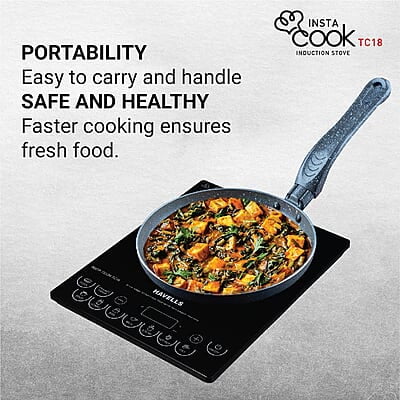 Havells Induction Cooktop Tc 18 1800 Watt (Crystal Glass, Black) Havells Induction Cooktop Tc 18 1800 Watt (Crystal Glass, Black)