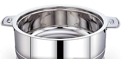 TWIN BIRDS Helio Stainless Steel Casserole for Roti | Steel Tiffin Box | Insulated Casserole 2500ml | Hotpot Roti Box with Steel Lid | Stainless Steel Serving Dish