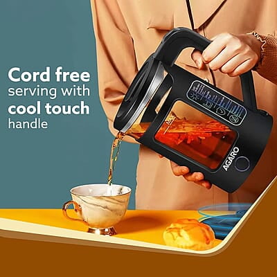AGARO Galaxy Electric Kettle with Keep Warm Function, BPA Free PP Plastic & Glass body AGARO Galaxy Electric Kettle with Keep Warm Function, BPA Free PP Plastic & Glass body