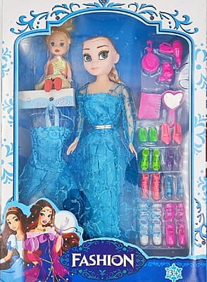 Beautiful Frozen  Moveable Arms & Legs Doll Toy for Girls with Dress and Fashion Accessories