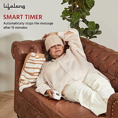 Lifelong Wireless Head Massager Machine for Headache & Stress Relief - Portable Device for Head Massage