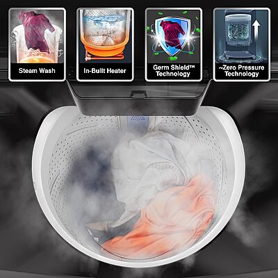 Godrej 7.5 Kg 5 Star Inbuilt heater with Steam Wash & Germ Shield Technology Fully-Automatic Top Loading Godrej 7.5 Kg 5 Star Inbuilt heater with Steam Wash & Germ Shield Technology Fully-Automatic Top Loading