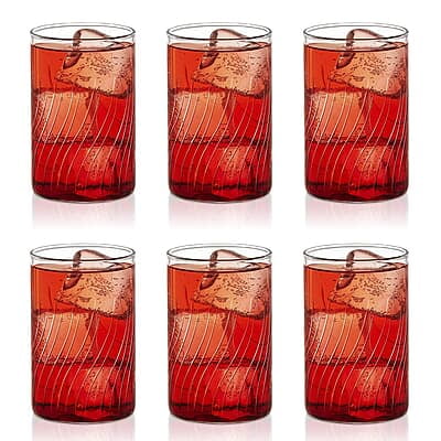 Borosil Vision Cascade Cut 295ml Set of 6 pcs Transparent Drinking Glass | Borosilicate Glass Tumblers for Water, Cold Drinks, Juice| Flame Proof, Microwave & Dishwasher Safe | For Daily use & Gifting