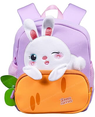 12" Cute Bunny Face Backpack for Kids Girls Boys Toddler Backpack Preschool Nursery