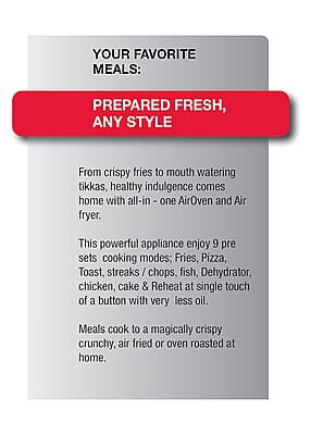 Havells Air Fryer Air Oven Digi 9 Pre-Set Menu 1500 Watt 2 Grill Rack Havells Air Fryer Air Oven Digi 9 Pre-Set Menu 1500 Watt 2 Grill Rack