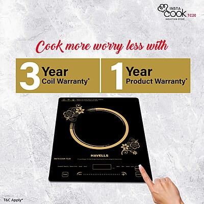 Havells Induction Glass Ceramic Cooktop Tc20 With 9 Cooking Modes Bis Approved 2000 Watt