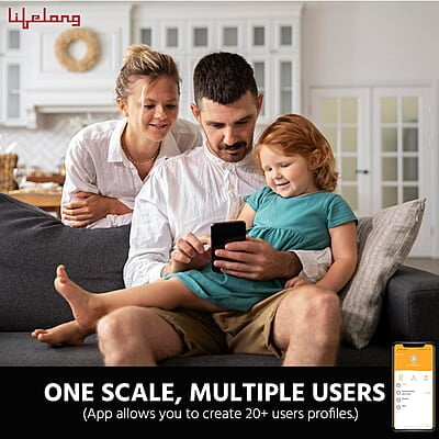 Lifelong 8 electrode Smart Body Fat Scale With weight display and Bmi on handle
