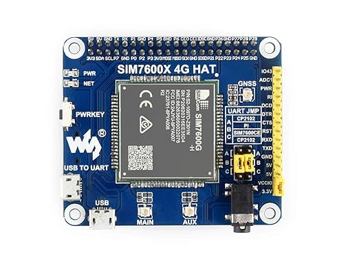 SIM7600G-H 4G HAT For Raspberry Pi, LTE Cat-4 4G / 3G / 2G Support, GNSS Positioning, Global Band