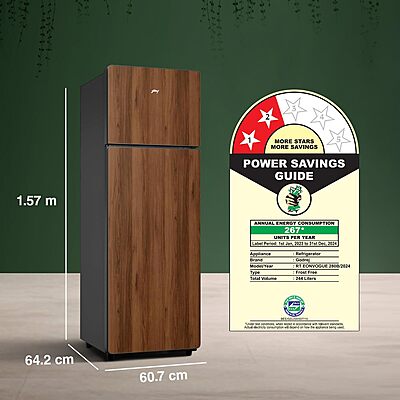 Godrej 244 L 2 Star Wood Finish, 30 Days Farm Freshness, Frost Free Inverter Double Door Refrigerator