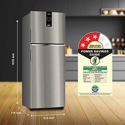 Whirlpool 235L 3 Star Pro Inverter Frost Free Double Door Refrigerator