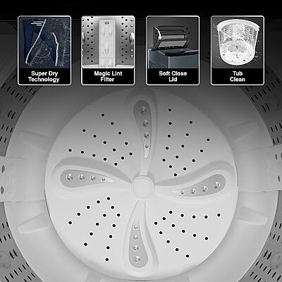 Godrej 8 Kg 5 Star Zero Pressure Technology With Steel Drum Fully-Automatic Top Load Washing Machine