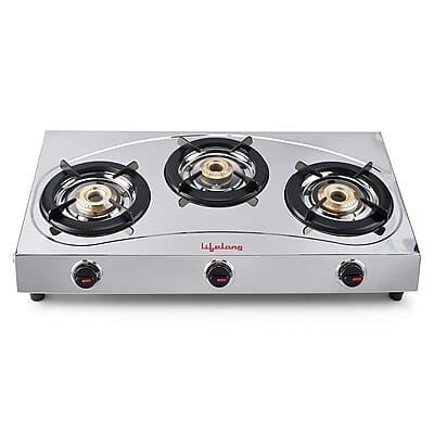 Lifelong LLGS399 Stainless Steel 3 Burner (ISI Certified