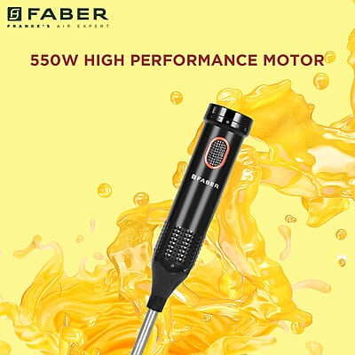 Faber Hand Blender SS Blade & Shaft, 550W Low-Noise DC Motor, ABS Plastic Body