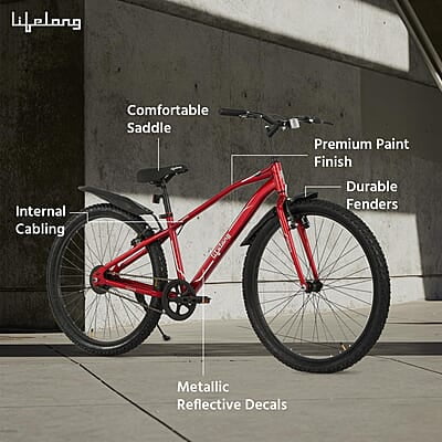 Lifelong Cycle for Men & Women - 27.5 T MTB Cycle - Single Speed Bike/Bicycle – V Brake Cycle - Rigid Fork - Mountain Bike