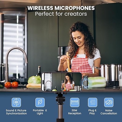 Portronics Dash 7 Omnidirectional 8 Pin Wireless Microphone, Noise Cancellation, Plug & Play, Lapel Wireless Mic for Video Recording, Supports 8 Pin iPhone, iPads (Black) Portronics Dash 7 Omnidirectional 8 Pin Wireless Microphone, Noise Cancellation, Plug & Play, Lapel Wireless Mic for Video Recording, Supports 8 Pin iPhone, iPads (Black)