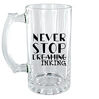 Sublimation Printed Clear Beer Mug With  Never Stop Dreaming in King Clear Beer Mug(Glass, Clear)