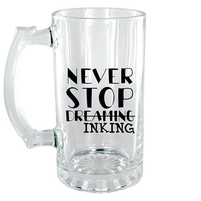 Sublimation Printed Clear Beer Mug With Never Stop Dreaming in King Clear Beer Mug(Glass, Clear) Sublimation Printed Clear Beer Mug With Never Stop Dreaming in King Clear Beer Mug(Glass, Clear)