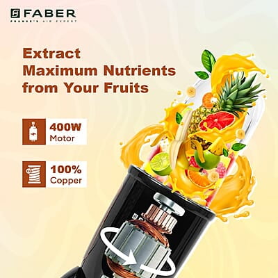 Faber Sportz Blender FSB 3-in-1 Nutrifit Nero 3 PC Jar 500ML+300ML+500ML Mug 400W Faber Sportz Blender FSB 3-in-1 Nutrifit Nero 3 PC Jar 500ML+300ML+500ML Mug 400W