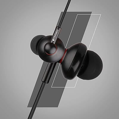 Zebronics Zeb-Buds 10 In Ear Wired Earphones with Mic, Metallic Design, L Shaped Connector, 13.5mm NdFeb Drivers