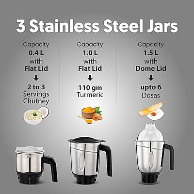 Preethi Galaxy MG225 Mixer Grinder, 750 watt, Pink, 3 Jars, Vega W5 Motor with 5yr Warranty & Lifelong Free Service