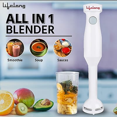 Lifelong Stainless Steel 300 Watts Hand Blender Low Noise Anti-Splash