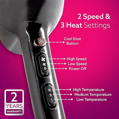 AGARO HD-1150 2000 Watts Professional Hair Dryer with Concentrator AGARO HD-1150 2000 Watts Professional Hair Dryer with Concentrator