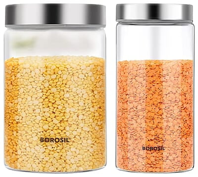 BOROSIL SQUARE DISHWITH GREEN LID-2.2L