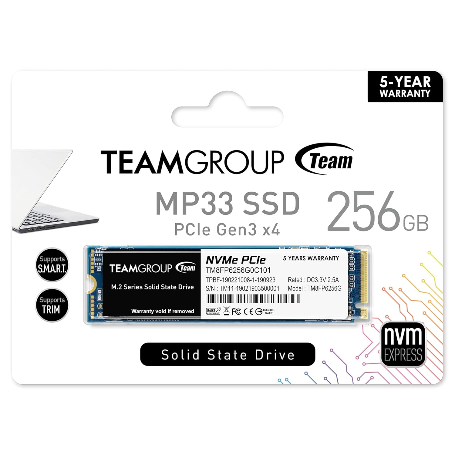TeamGroup Nvme M.2 2280 Pcie Gen 3 Gaming SSD, 3D NAND TLC, SLC Cache, Internal Solid State Drive , High Performance, Low Latency, ECC Function, for PC & Laptop suggest title TeamGroup Nvme M.2 2280 Pcie Gen 3 Gaming SSD, 3D NAND TLC, SLC Cache, Internal Solid State Drive , High Performance, Low Latency, ECC Function, for PC & Laptop suggest title