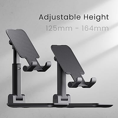 Ambrane Mobile Holding Tabletop Stand, 0-135 Perfect View, Height Adjustment, Wide Compatibility, Multipurpose, Anti-Skid Design Twistand