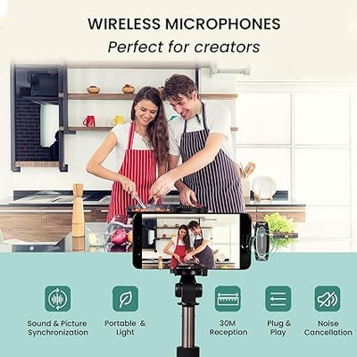 Portronics Dash 7 Omnidirectional Type C Wireless Microphone, Noise Cancellation, Plug & Play, Lapel Wireless Mic for Video Recording, Supports Type C Android, iPhone, Camera(Black) Portronics Dash 7 Omnidirectional Type C Wireless Microphone, Noise Cancellation, Plug & Play, Lapel Wireless Mic for Video Recording, Supports Type C Android, iPhone, Camera(Black)