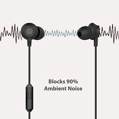 Blaupunkt EM10 in-Ear Wired Earphone with Mic and Deep Bass HD Sound Mobile Headset with Noise Isolation and with customised Extra Ear gels