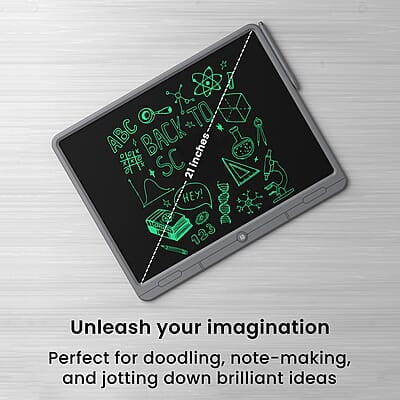 Portronics Ruffpad 21 LCD Writing Pad with 21 Inches Large Screen, Stylus Pen, Erase Button, Smart Lock