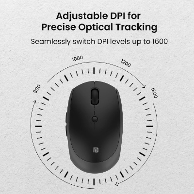 Portronics Toad 30 Wireless Mouse with 2.4 GHz Connectivity, USB Receiver, 6 Buttons, Adjustable DPI, Silicon Grip & Ergonomic Design for PC, Laptop, Mac Portronics Toad 30 Wireless Mouse with 2.4 GHz Connectivity, USB Receiver, 6 Buttons, Adjustable DPI, Silicon Grip & Ergonomic Design for PC, Laptop, Mac