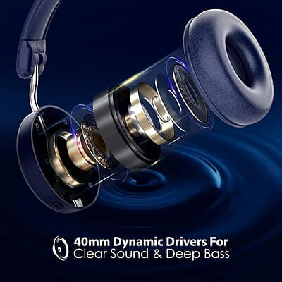 Blaupunkt BH51 ANC Moksha Bluetooth Wireless On Ear Headphones with 32 Hrs* Long Playtime I 25dB Active Noise Cancellation I 40MM Drivers I HD Sound I Built in Mic I TurboVolt Fast Charging