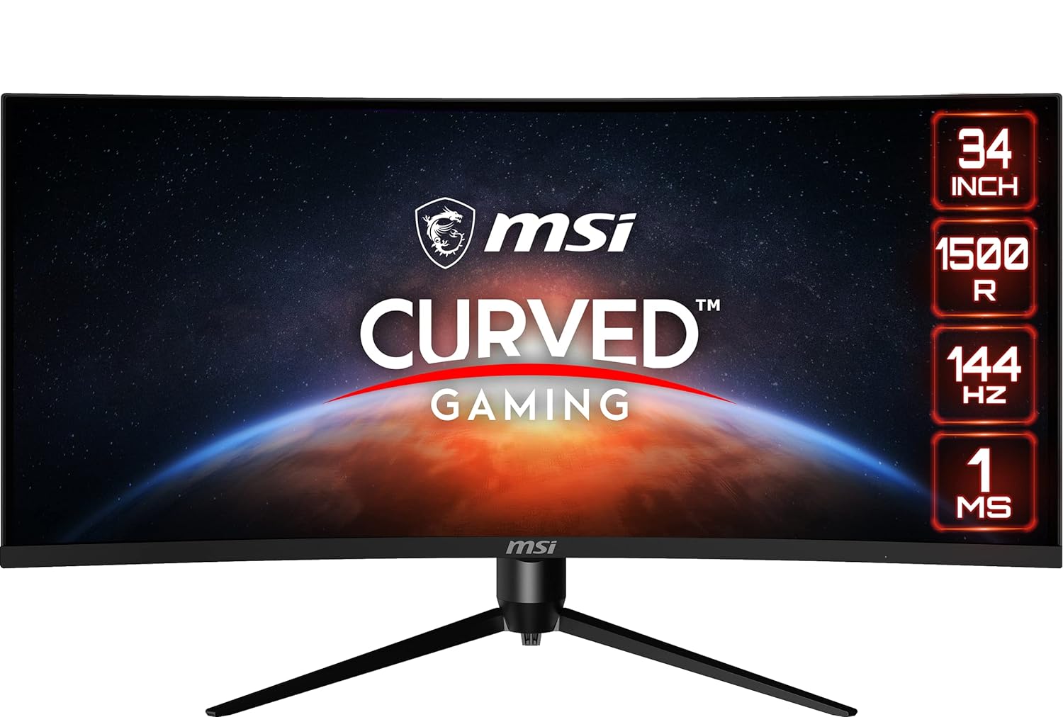 MSI 34-Inch UWQHD 144Hz Curved Gaming Monitor, 1ms Response Time, Adaptive Sync, MAG342CQR MSI 34-Inch UWQHD 144Hz Curved Gaming Monitor, 1ms Response Time, Adaptive Sync, MAG342CQR