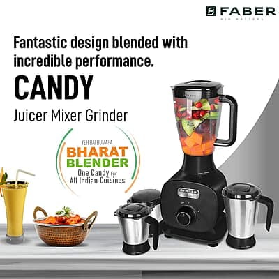 Faber 800W Mixer Grinder with 3 Stainless Steel Jar+ 1 Fruit Filter