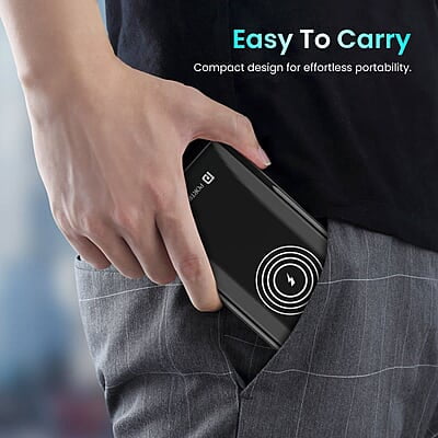 Portronics Power 10 10000 mAh 22.5 W PD Fast Charging  15W Li-Polymer Premium Edition Wireless Power Bank