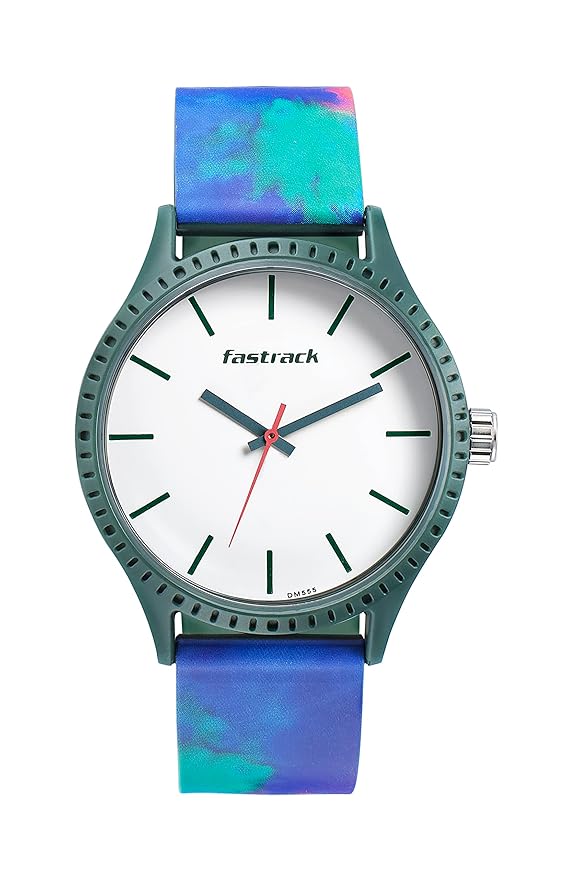 Fastrack Mens Tie & Dye Quartz Analog White Dial Silicone Strap Watch Fastrack Mens Tie & Dye Quartz Analog White Dial Silicone Strap Watch