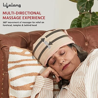 Lifelong Wireless Head Massager Machine for Headache & Stress Relief - Portable Device for Head Massage
