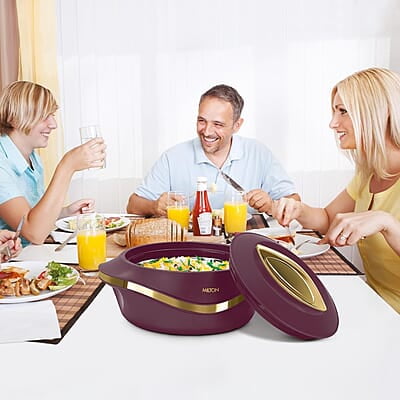 MILTON Pearl 1000 Inner Stainless Steel Casserole, 860 ml Maroon