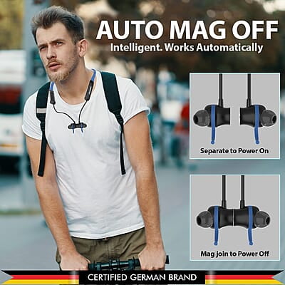 Blaupunkt Newly Launched Be120 Touch Wireless in Ear Neckband with Multi-Touch Control I Auto Magnetic Off I Gaming Ready I 40H Playtime I Turbovolt Charging I Built-in Handsfree Calling