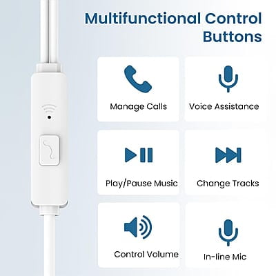 Ambrane Type-C Wired Earphones, 10Mm Bass Drivers, Inline Controls for Type C Smartphones, Iphone 15 & Laptop, 1.2M Braided Anti Tangle Wire with Mic for Clear Calling Stringz 03